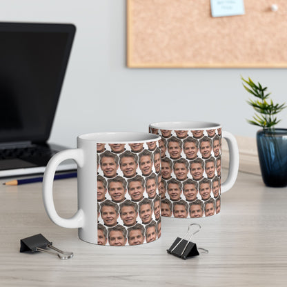 Timothy Olyphant Face Pattern Ceramic Mug | Unique Gift for Timothy Olyphant Fans