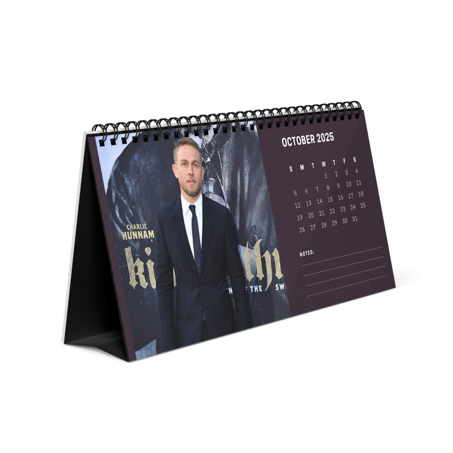 Charlie Hunnam 2025 Desk Calendar | Charlie Hunnam Calendar | Fan Gift