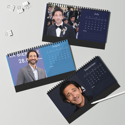 Adrien Brody 2026 Desk Calendar | Oscar Winner Monthly Planner | Actor Gift | The Pianist Calendar | Home Office Decor