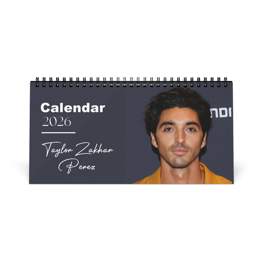 Taylor Zakhar Perez 2026 Desk Calendar | Premium Spiral Bound Celebrity Photo Calendar | High-Quality Fan Gift & Desk Décor
