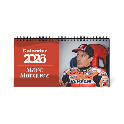 Marc Márquez 2026 Desk Calendar | Premium Spiral Bound Celebrity Photo Calendar | Collectible Fan Gift | Stylish Desk & Office Décor