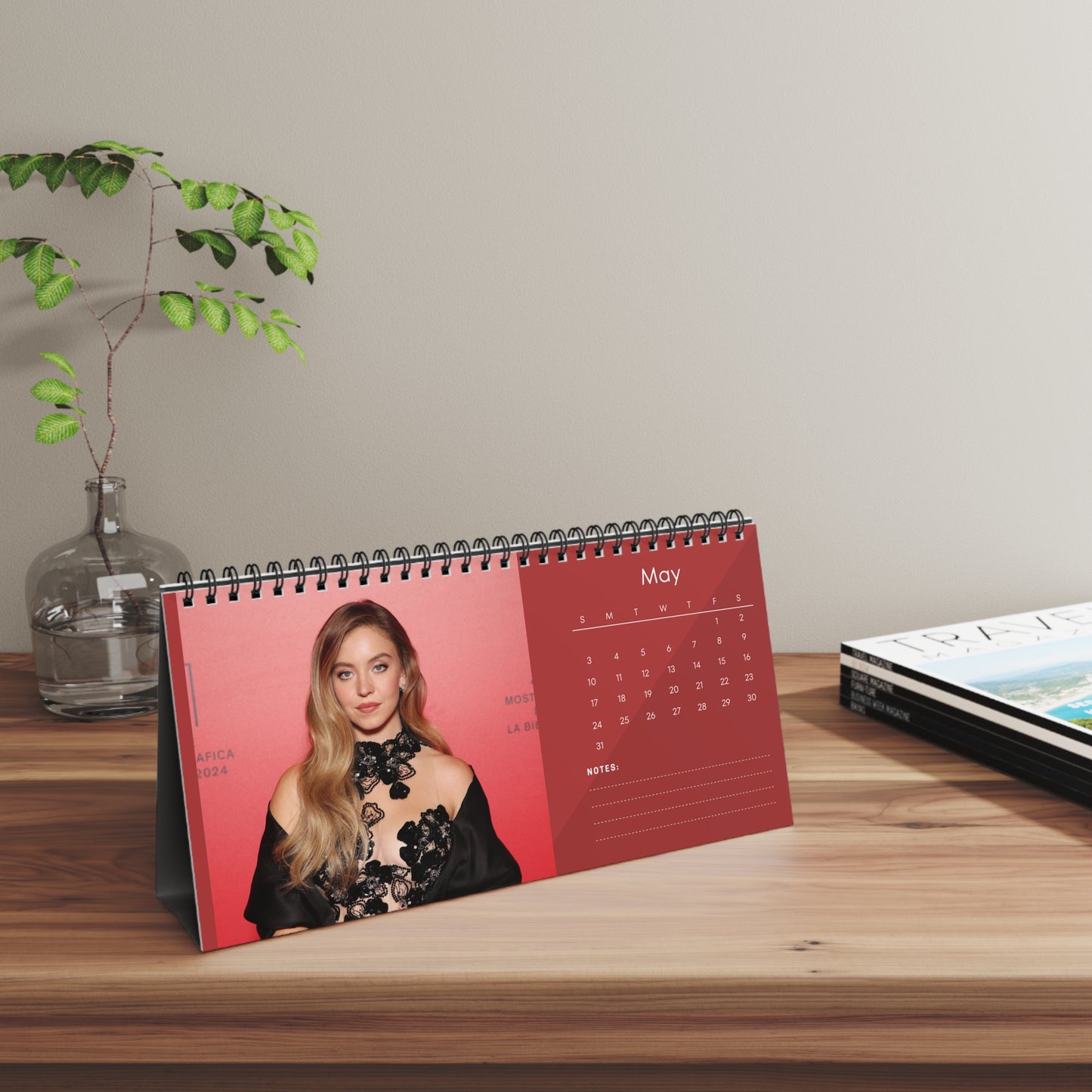 Sydney Sweeney 2026 Desk Calendar | Celebrity Photo Calendar | Hollywood Actress | Glam Desk Accessory & Fan Gift