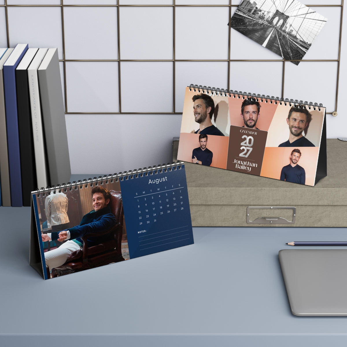 Jonathan Bailey 2027 Desk Calendar Vol 3 | Spiral Bound Photo Calendar | Fan Gift