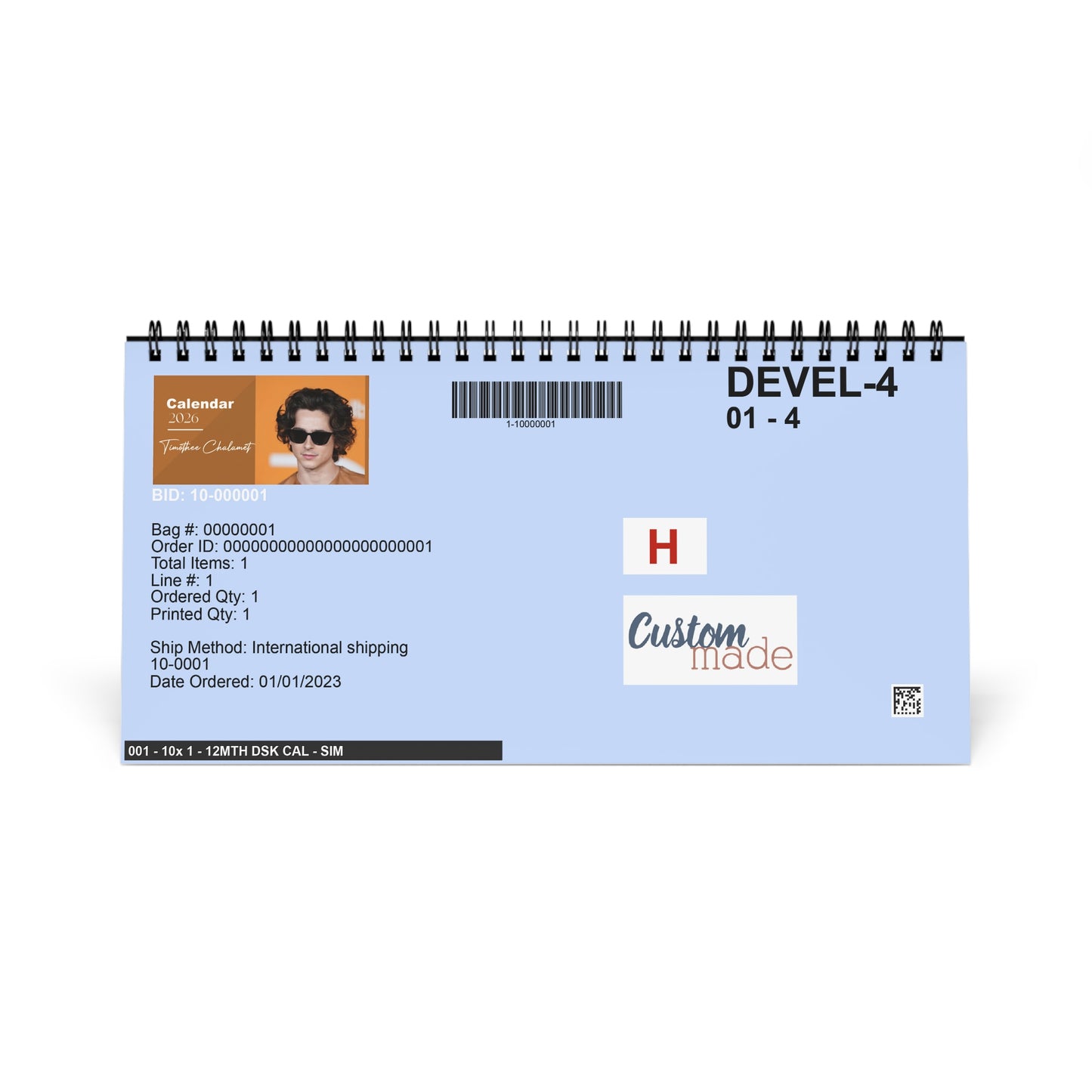 Timothée Chalamet 2026 Desk Calendar | Premium Spiral Bound Celebrity Photo Calendar | High-Quality Fan Gift & Desk Décor