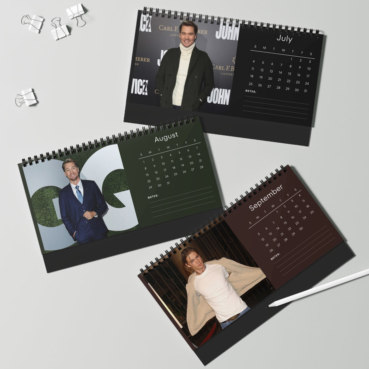 Chad Michael Murray 2027 Desk Calendar Vol 3 | Spiral Bound Photo Calendar | Fan Gift