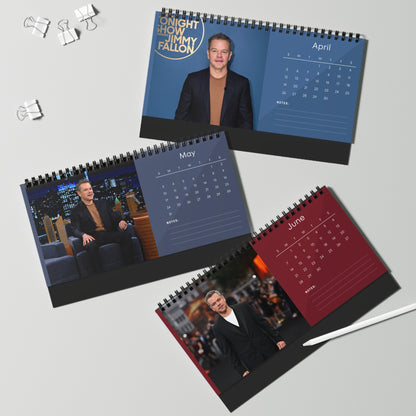 Matt Damon 2026 Desk Calendar | Premium Spiral Bound Celebrity Photo Calendar | High-Quality Fan Gift & Desk Décor