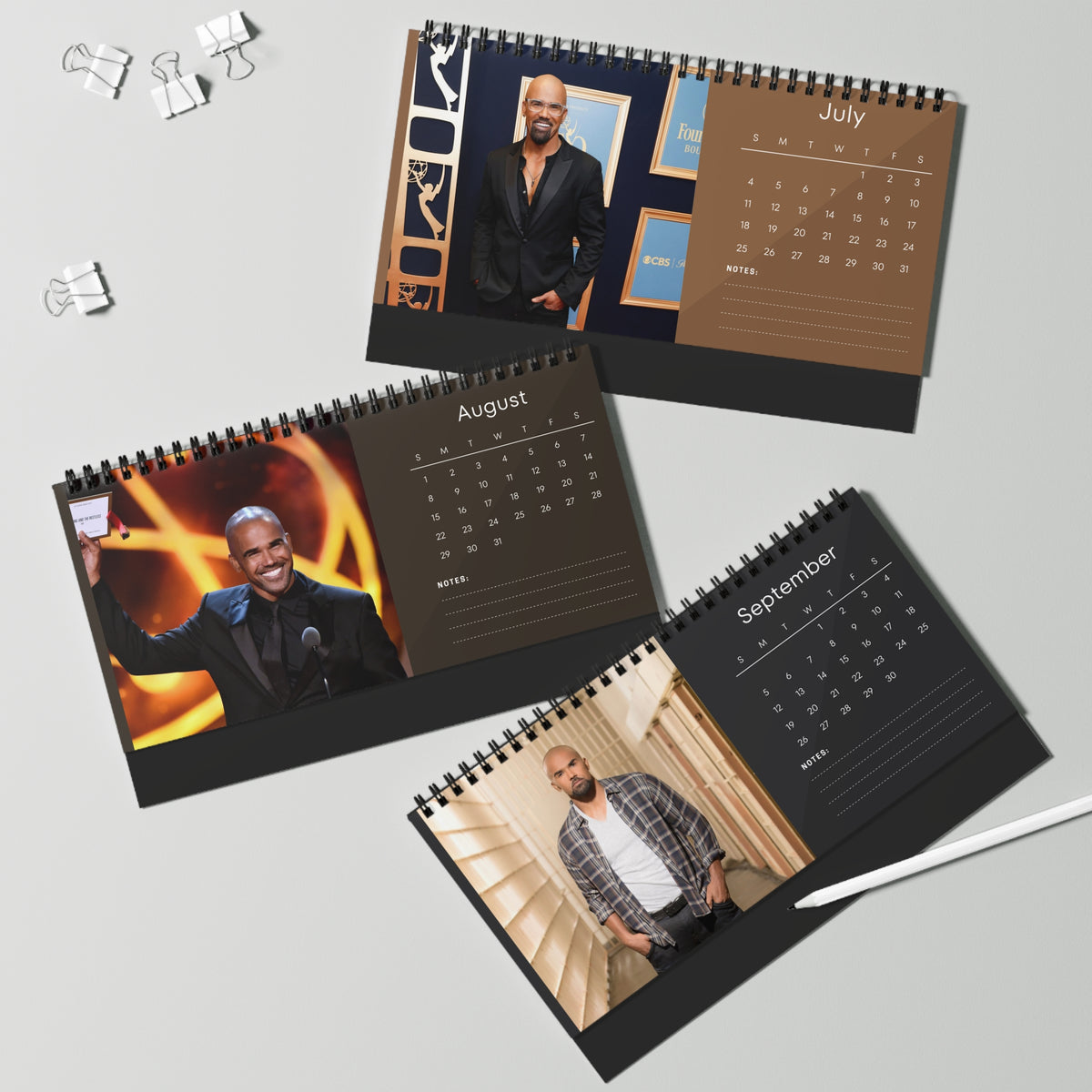 Shemar Moore 2027 Desk Calendar Vol 2 | Spiral Bound Photo Calendar | Fan Gift