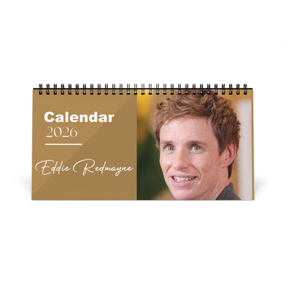 Eddie Redmayne 2026 Desk Calendar | Premium Spiral Bound Celebrity Photo Calendar | High-Quality Fan Gift & Desk Décor