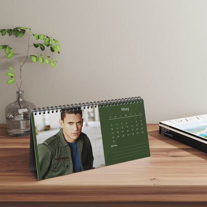 Wentworth Miller 2026 Desk Calendar | Celebrity Spiral Bound Photo Calendar | Fan Collectible Gift | Stylish Desk & Office Décor