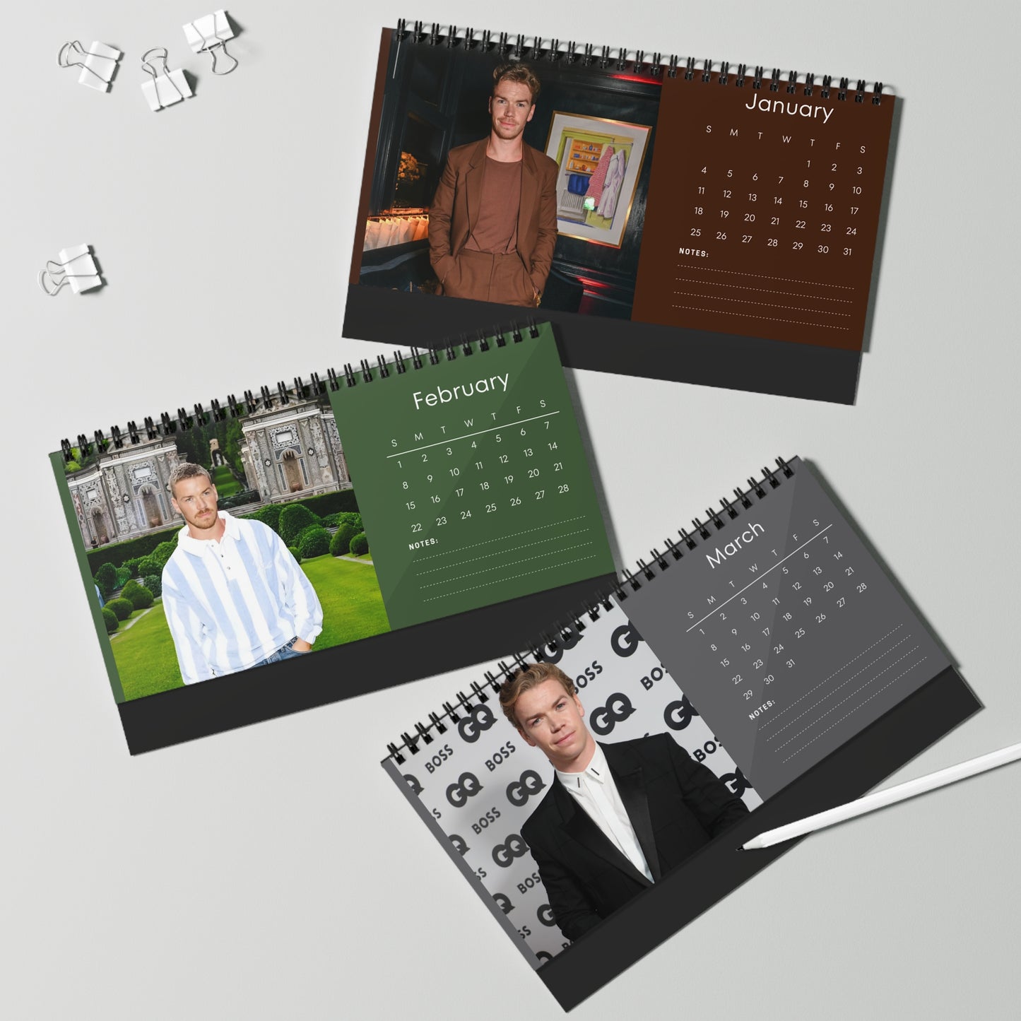 Will Poulter 2026 Desk Calendar |  Star Calendar | Actor Gift for Fans