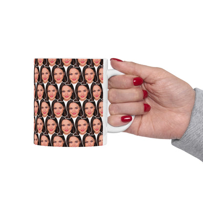 Olivia Rodrigo Face Pattern Ceramic Mug | Unique Gift for Olivia Rodrigo Fans