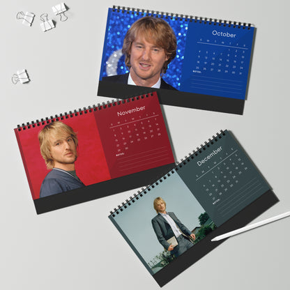 Owen Wilson 2025 Desk Calendar | Actor Monthly Planner | Owen Wilson Gift | Wedding Crashers Calendar | Office Decor