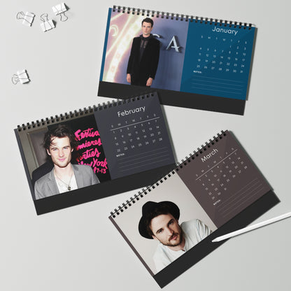 Tom Sturridge 2026 Desk Calendar | Premium Spiral Bound Celebrity Photo Calendar | High-Quality Fan Gift & Desk Décor
