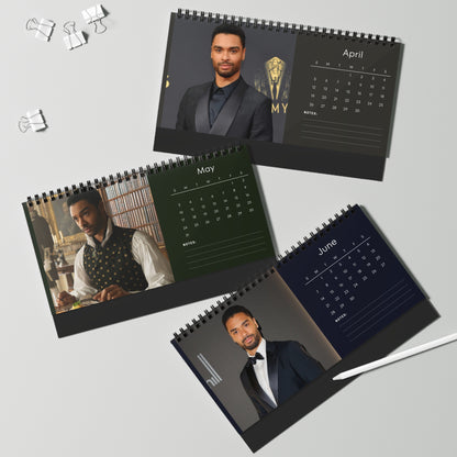 Regé-Jean Page 2026 Desk Calendar | Celebrity Spiral Bound Photo Calendar | Fan Collectible Gift | Stylish Desk & Office Décor
