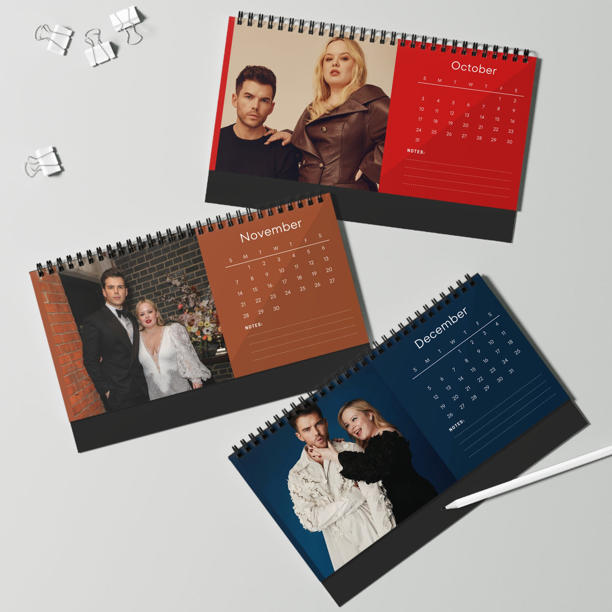 Nicola Coughlan & Luke Newton 2027 Desk Calendar Vol 3 | Spiral Bound Photo Calendar | Fan Gift