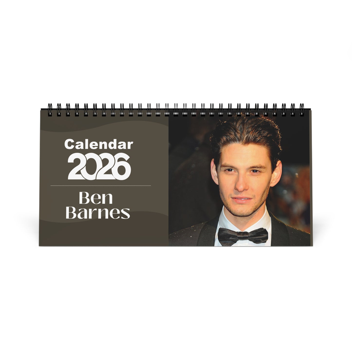 Ben Barnes 2026 Desk Calendar | Celebrity Spiral Bound Photo Calendar | Fan Collectible Gift | Stylish Desk & Office Décor