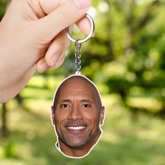 Dwayne Johnson 2 Layer Acrylic Keychain |  Fan Gift