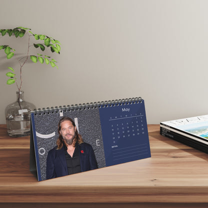Travis Fimmel 2026 Desk Calendar | Celebrity Spiral Bound Photo Calendar | Fan Collectible Gift | Stylish Desk & Office Décor