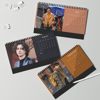 Timothee Chalamet 2026 Desk Calendar | Stylish Celebrity Photo Calendar | Star Fan Gift