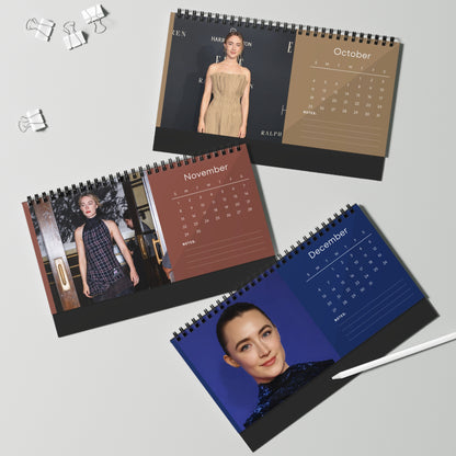 Saoirse Ronan 2026 Desk Calendar | Celebrity Photo Calendar | Premium Desk Accessory & Fan Gift