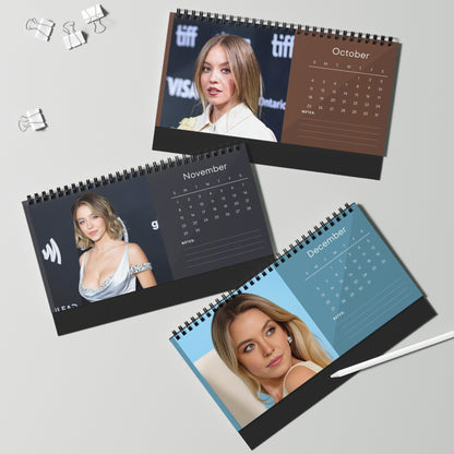 Sydney Sweeney 2026 Desk Calendar | Celebrity Photo Calendar | Hollywood Actress | Glam Desk Accessory & Fan Gift