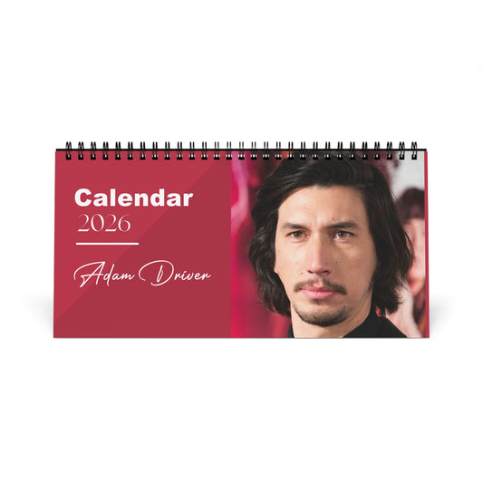 Adam Driver 2026 Desk Calendar | Premium Spiral Bound Celebrity Photo Calendar | High Quality Collectible Gift for Fans & Desk Décor