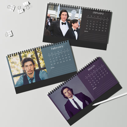 Adam Driver 2026 Desk Calendar | Premium Spiral Bound Celebrity Photo Calendar | Collectible Fan Gift | Stylish Desk & Office Décor