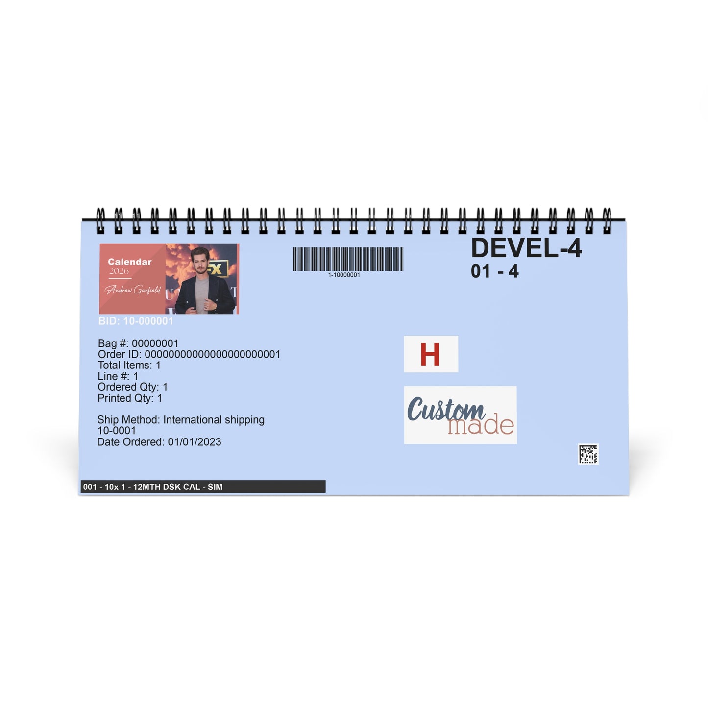 Andrew Garfield 2026 Desk Calendar | Premium Spiral Bound Celebrity Photo Calendar | High Quality Collectible Gift for Fans & Desk Décor