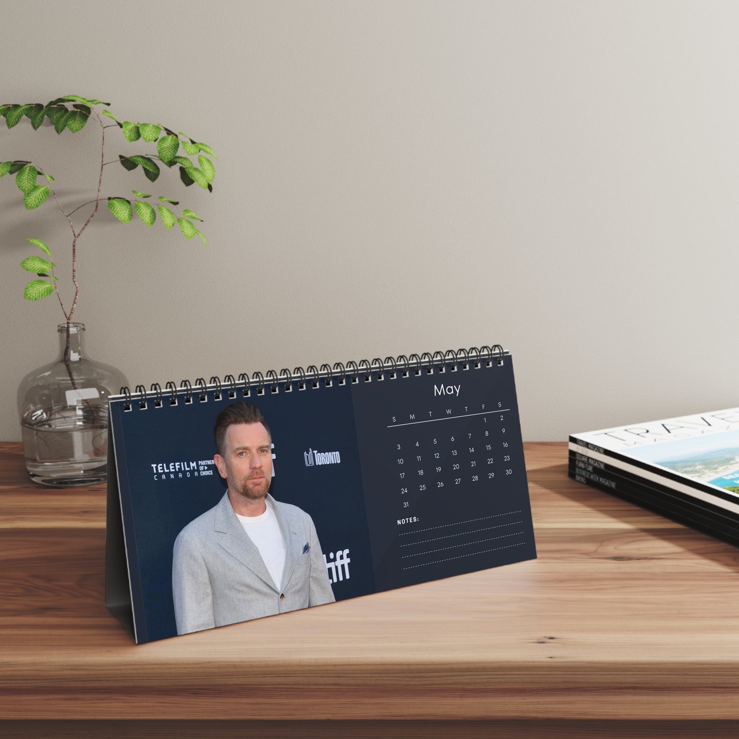 Ewan McGregor 2026 Desk Calendar | Premium Celebrity Photo Calendar | Obi-Wan Kenobi Star Gift | Stylish Desk Décor