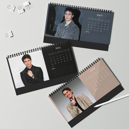 Nicholas Galitzine 2026 Desk Calendar | Celebrity Spiral Bound Photo Calendar | Fan Collectible Gift | Stylish Desk & Office Décor