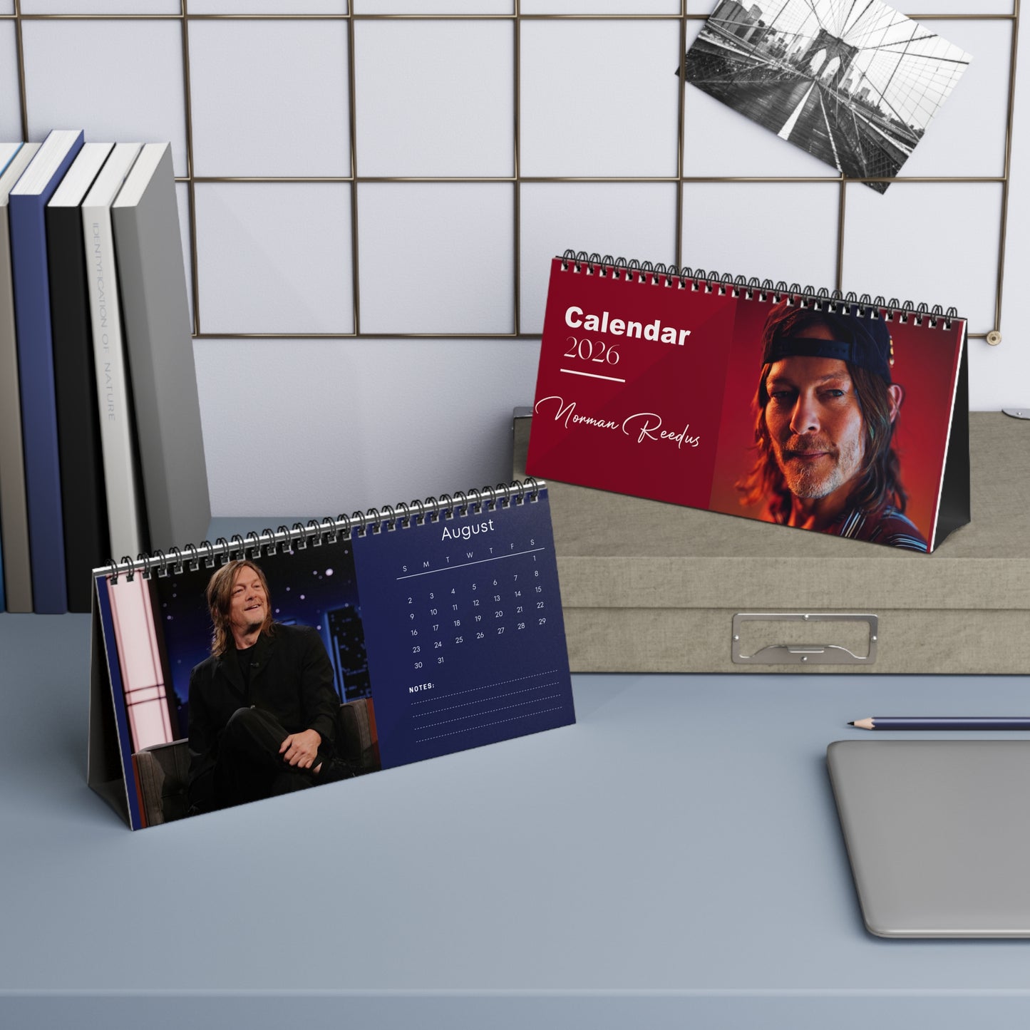 Norman Reedus 2026 Desk Calendar |  Premium Spiral Bound Celebrity Photo Calendar | High-Quality Fan Gift & Desk Décor