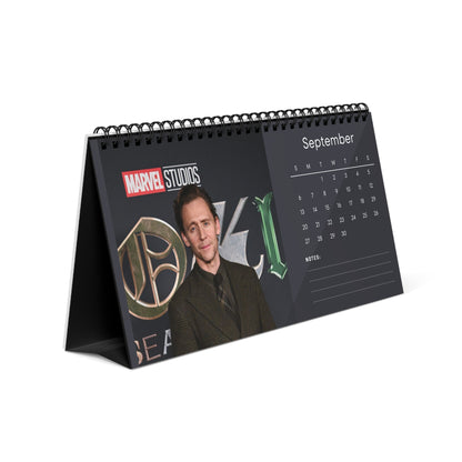 Tom Hiddleston 2026 Desk Calendar | Premium Spiral Bound Celebrity Photo Calendar | High-Quality Fan Gift & Desk Décor