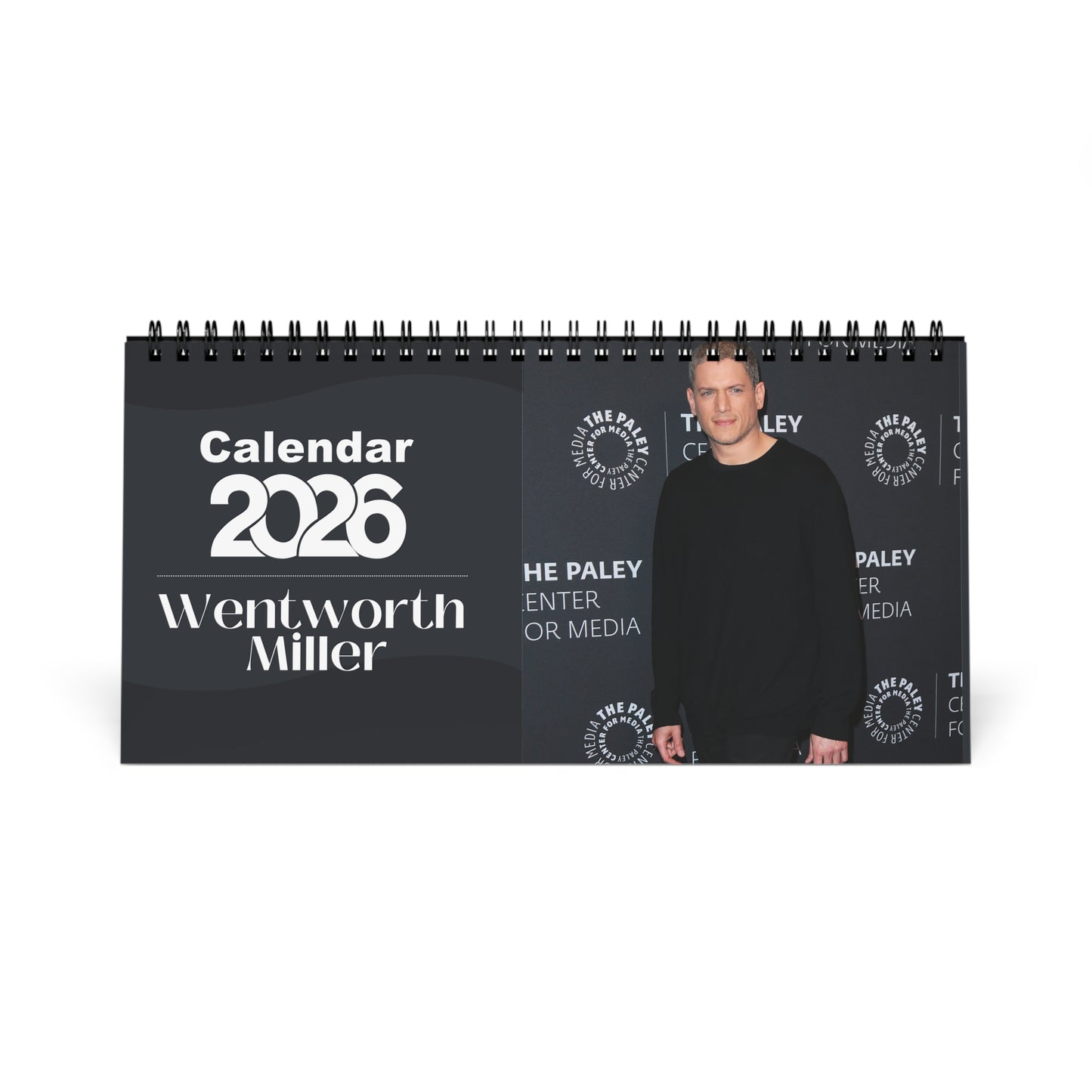 Wentworth Miller 2026 Desk Calendar | Celebrity Spiral Bound Photo Calendar | Fan Collectible Gift | Stylish Desk & Office Décor