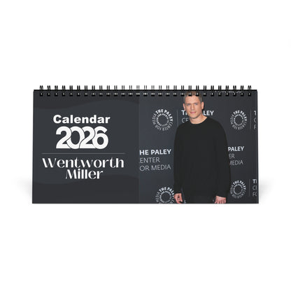 Wentworth Miller 2026 Desk Calendar | Celebrity Spiral Bound Photo Calendar | Fan Collectible Gift | Stylish Desk & Office Décor
