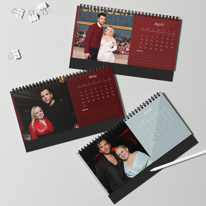 Nicola Coughlan & Luke Newton 2026 Desk Calendar | Premium Spiral Bound Celebrity Photo Calendar | Collectible Fan Gift | Stylish Desk