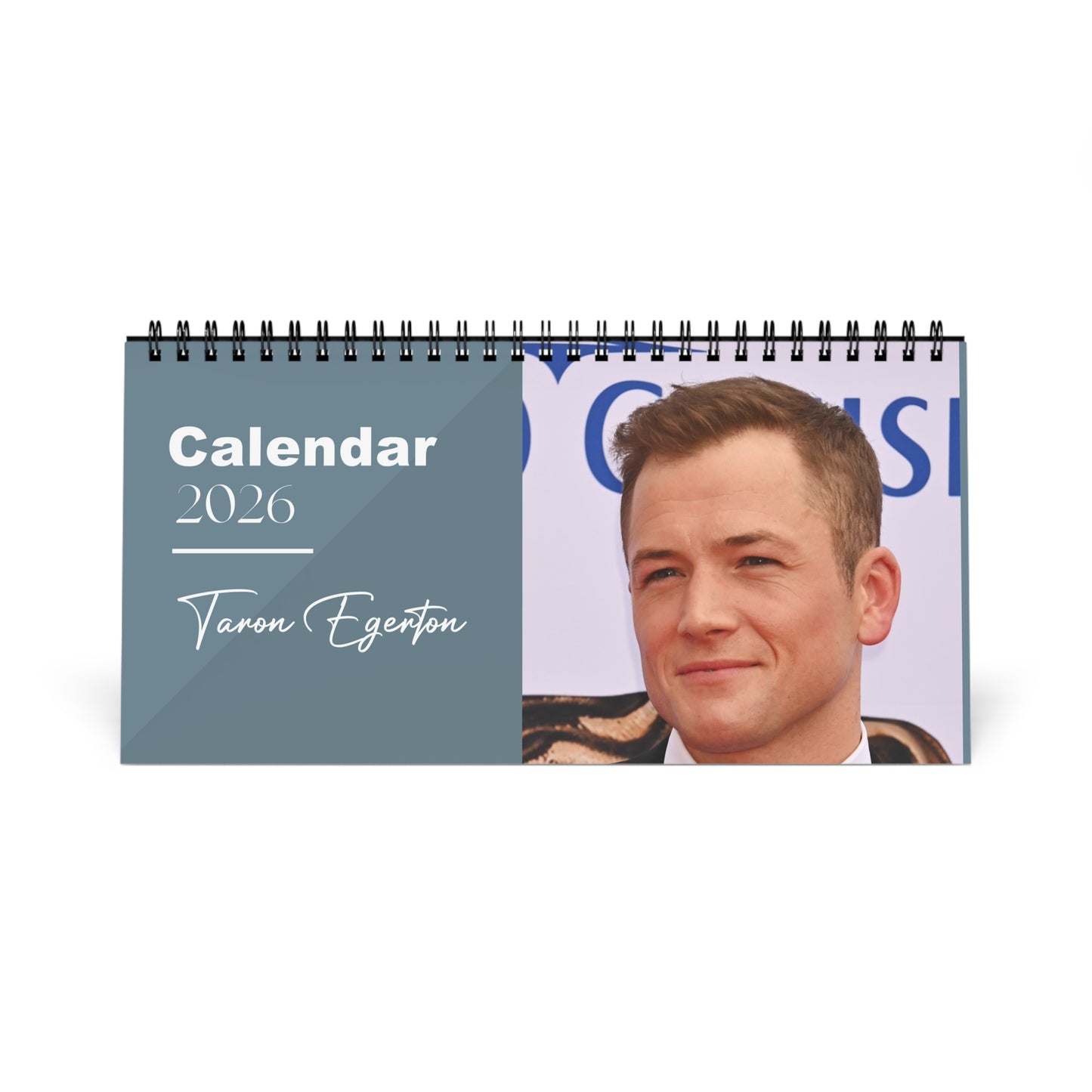 Taron Egerton 2026 Desk Calendar | Premium Spiral Bound Celebrity Photo Calendar | High-Quality Fan Gift & Desk Décor