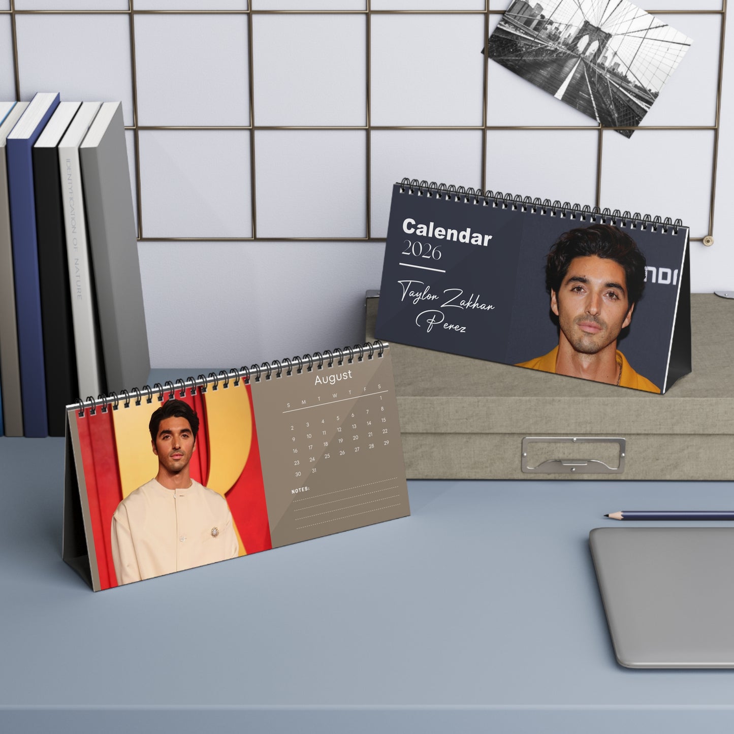 Taylor Zakhar Perez 2026 Desk Calendar | Premium Spiral Bound Celebrity Photo Calendar | High-Quality Fan Gift & Desk Décor