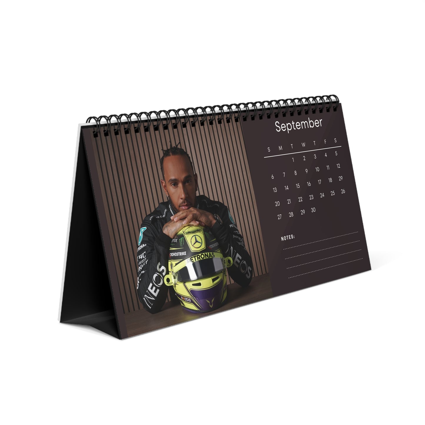 Lewis Hamilton 2026 Desk Calendar | F1 Racing Monthly Planner | Mercedes Gift | Formula 1 Memorabilia | Office Decor