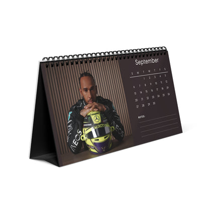 Lewis Hamilton 2026 Desk Calendar | F1 Racing Monthly Planner | Mercedes Gift | Formula 1 Memorabilia | Office Decor