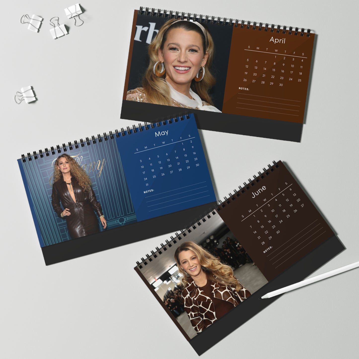 Blake Lively 2026 Desk Calendar | Elegant Celebrity Photo Calendar | Premium Spiral-Bound Collectible Gift for Fans & Desk Décor