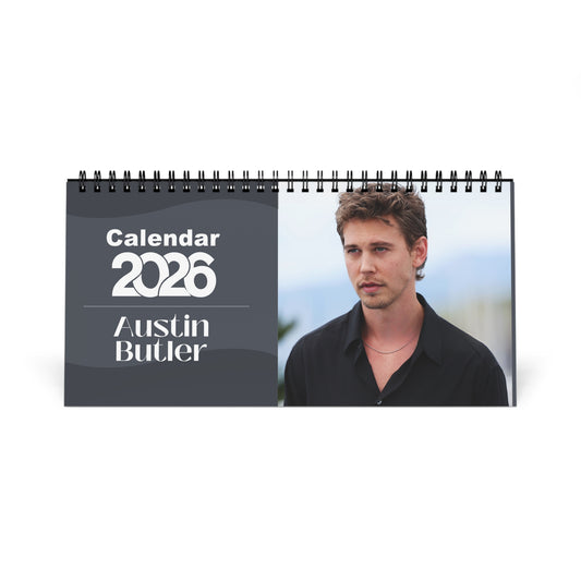 Austin Butler 2026 Desk Calendar | Celebrity Spiral Bound Photo Calendar | Fan Collectible Gift | Stylish Desk & Office Décor