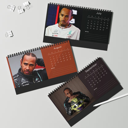 Lewis Hamilton 2026 Desk Calendar | F1 Racing Monthly Planner | Mercedes Gift | Formula 1 Memorabilia | Office Decor