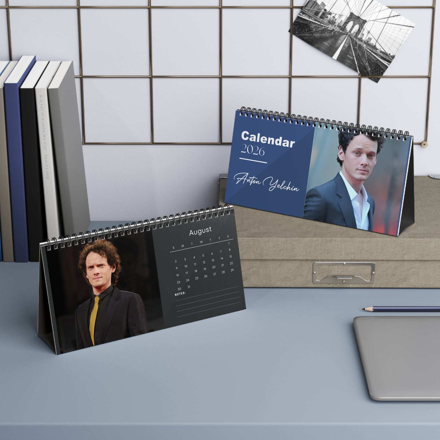Anton Yelchin 2026 Desk Calendar | Star Trek Actor Gift | Hollywood Star Planner | Movie Memorabilia | Tribute Calendar