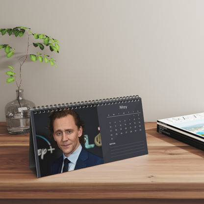 Tom Hiddleston 2026 Desk Calendar | Premium Spiral Bound Celebrity Photo Calendar | High-Quality Fan Gift & Desk Décor