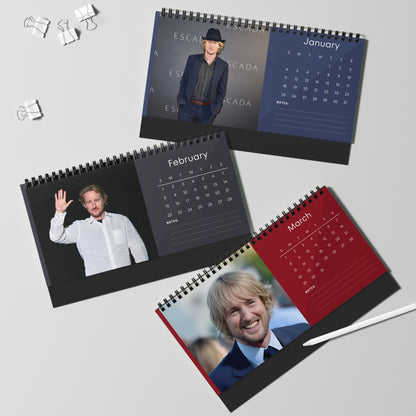 Owen Wilson 2025 Desk Calendar | Actor Monthly Planner | Owen Wilson Gift | Wedding Crashers Calendar | Office Decor