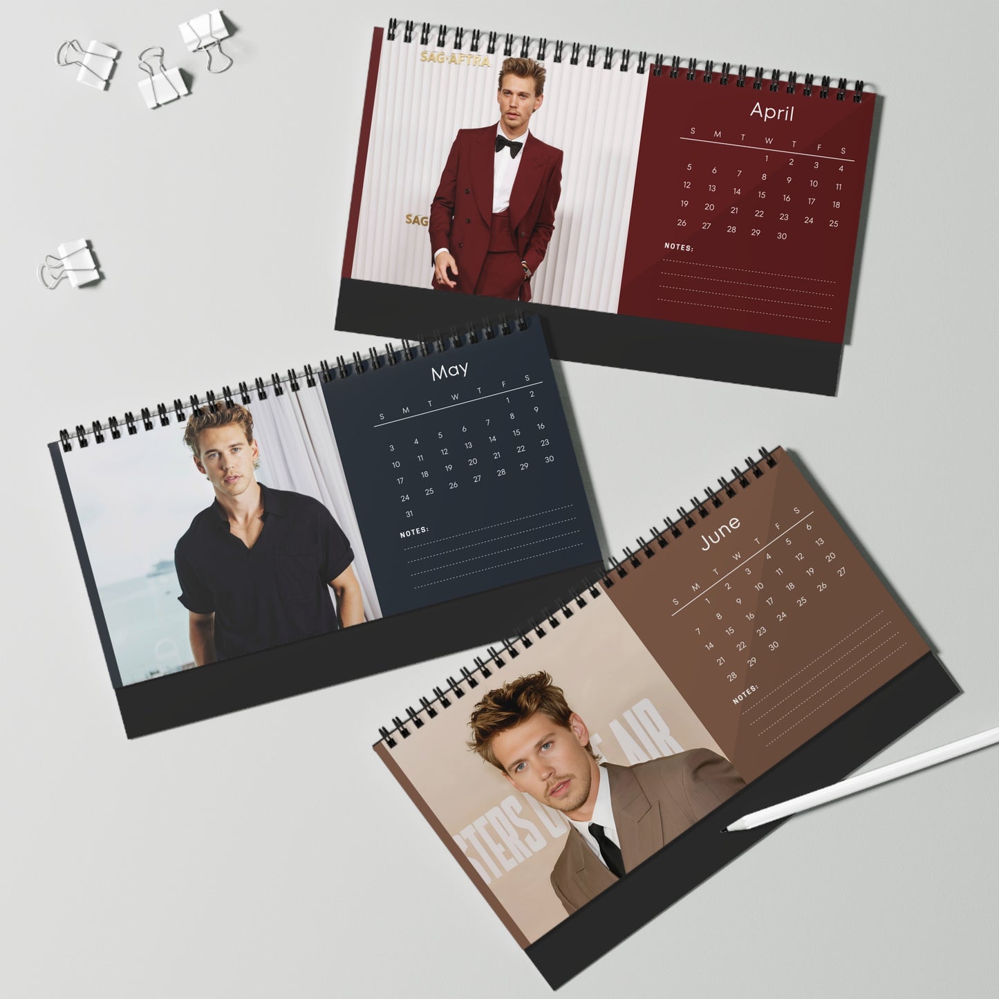 Austin Butler 2026 Desk Calendar | Elvis Actor Gift | Movie Star Planner | Hollywood Decor | 2026 Calendar | Austin Butler Memorabilia