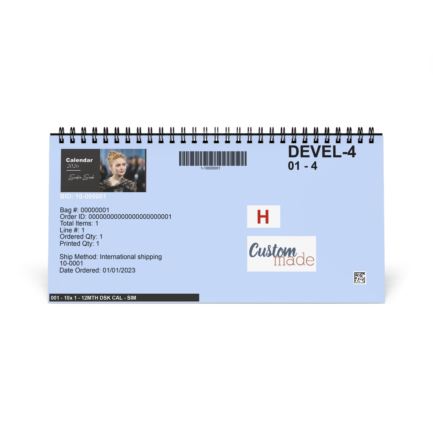 Sadie Sink 2026 Desk Calendar | Celebrity Photo Calendar | Stylish Desk Accessory & Fan Gift