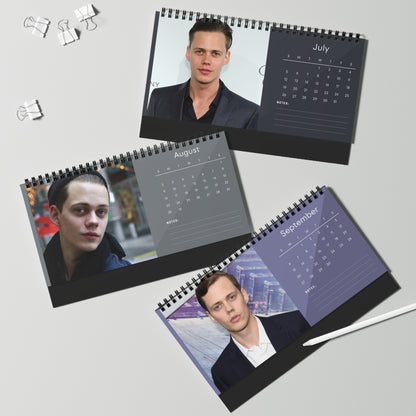Bill Skarsgård 2026 Desk Calendar | Premium Spiral Bound Celebrity Photo Calendar | Collectible Fan Gift | Stylish Desk & Office Décor