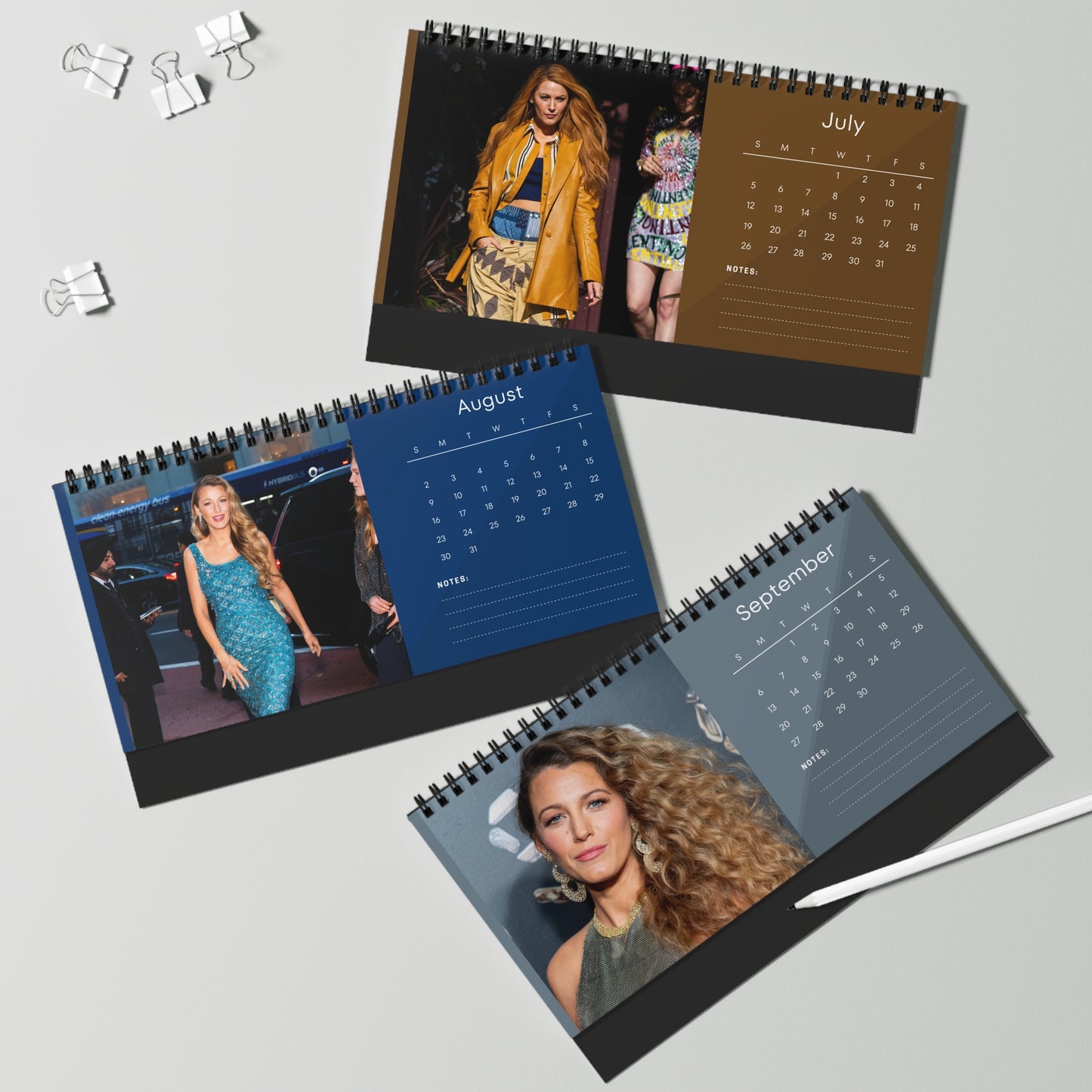 Blake Lively 2026 Desk Calendar | Elegant Celebrity Photo Calendar | Premium Spiral-Bound Collectible Gift for Fans & Desk Décor