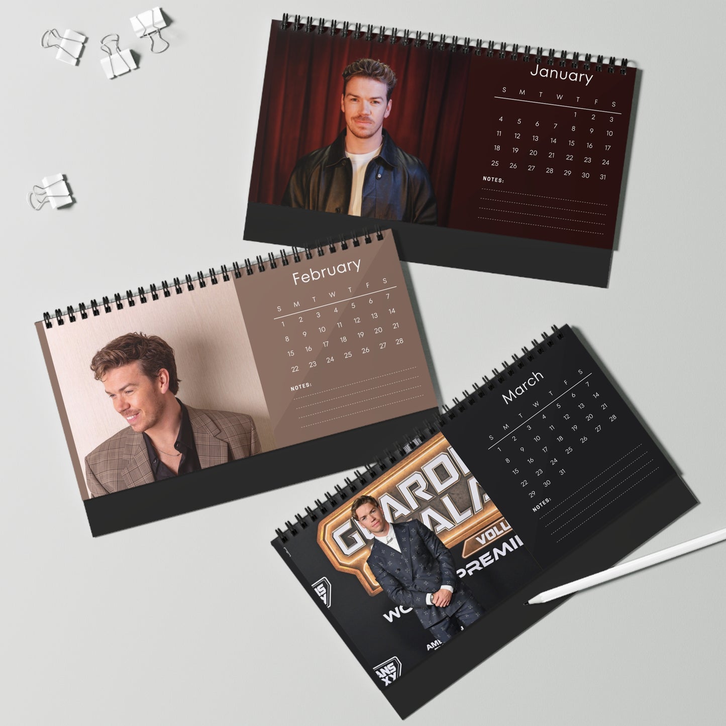 Will Poulter 2026 Desk Calendar | Premium Spiral Bound Celebrity Photo Calendar | Collectible Fan Gift | Stylish Desk & Office Décor